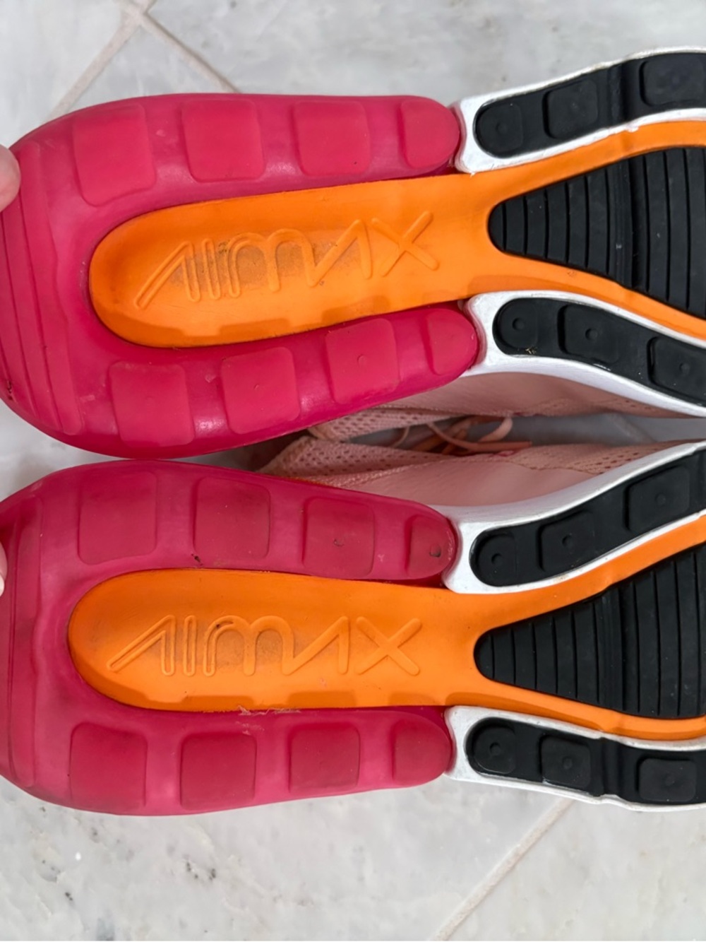 Nike Women's Pink Orange Red Air Max 270 Athletic Sneakers - Picture 13 of 13